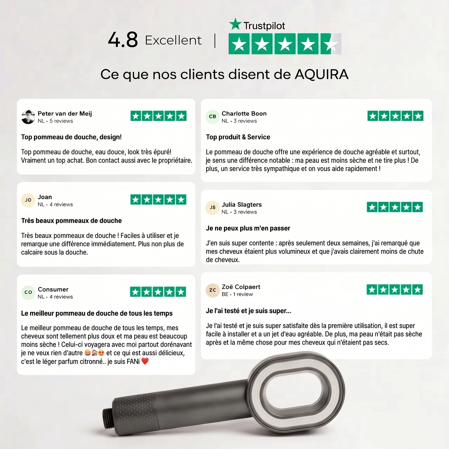 Pommeau de douche filtrant Aquira